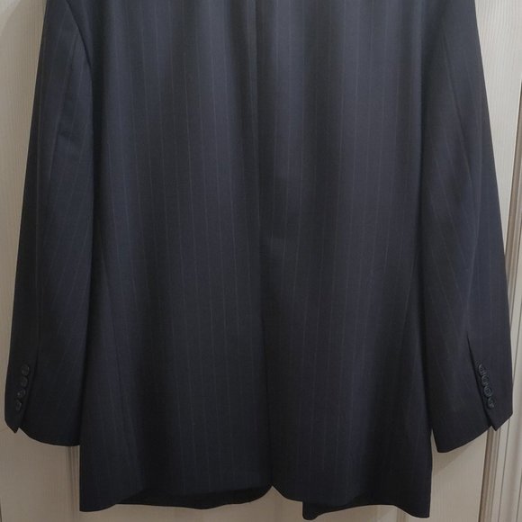 Brooks Brothers 346 Wool Sport Coat Black With Grey Pinstripes SIZE 44S - Picture 5 of 8